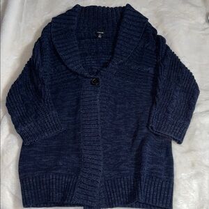 Rafaella size S dark blue knit cardigan sweater